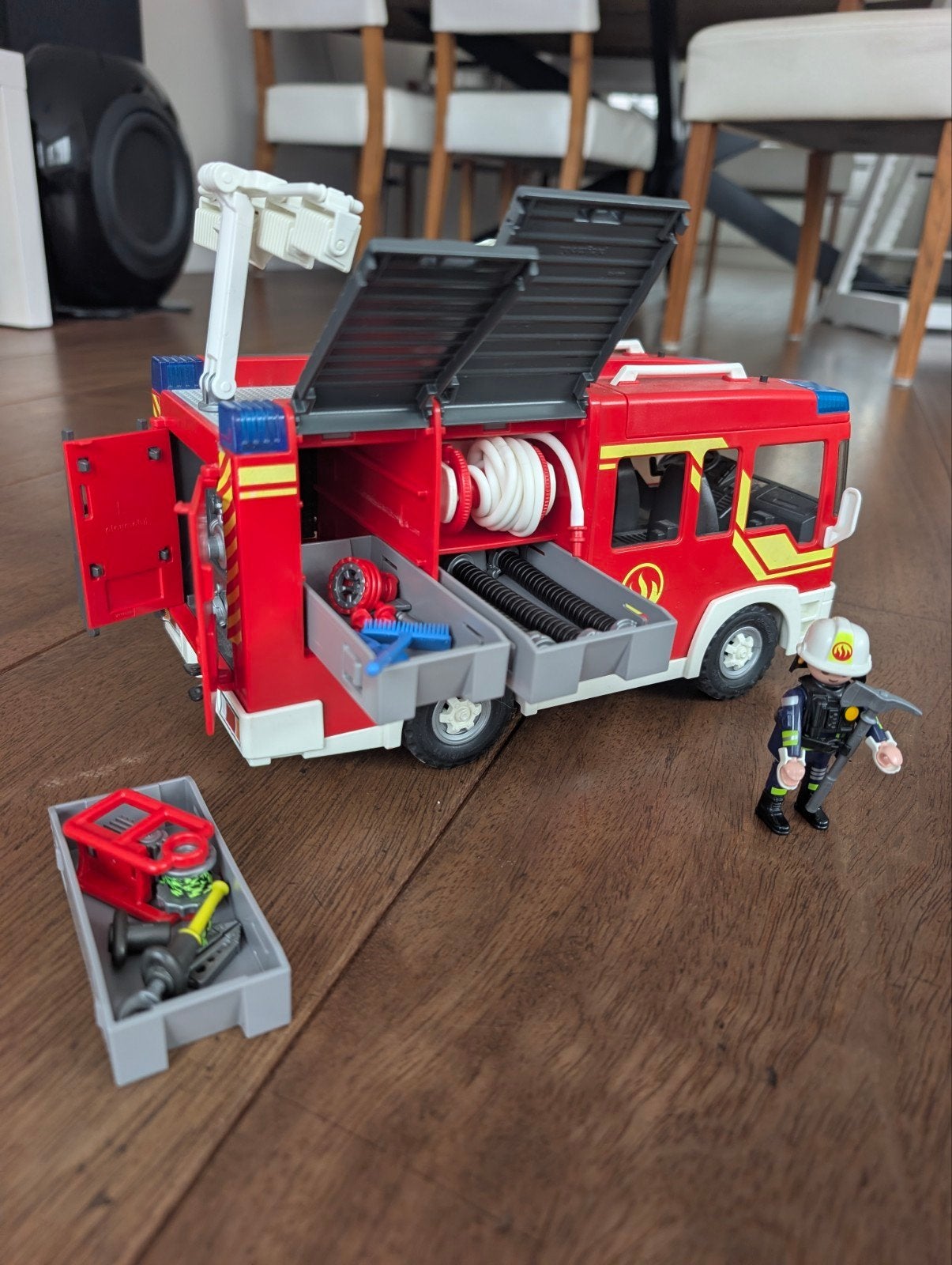 Playmobil Brandweer Pompwagen 4821 met Brandweerman, Gebruikt, Complete set, Voertuig, Ophalen of Verzenden
