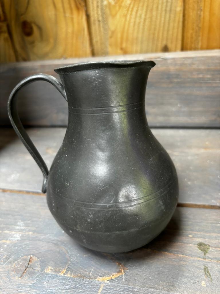 Antieke tinnen kannetje 14.5cm hoog, Ophalen