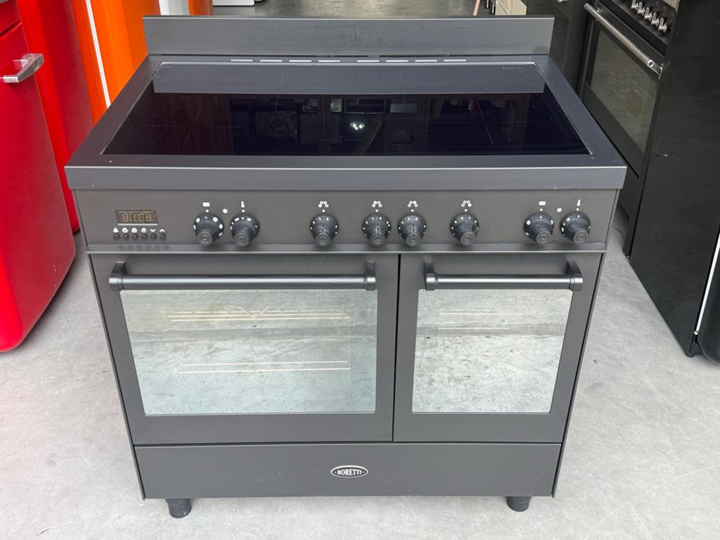 Boretti Fornuis met Inductie Kookplaat en Dubbele Oven, Hete lucht, 60 cm of meer, Zo goed als nieuw, Energieklasse A of zuiniger