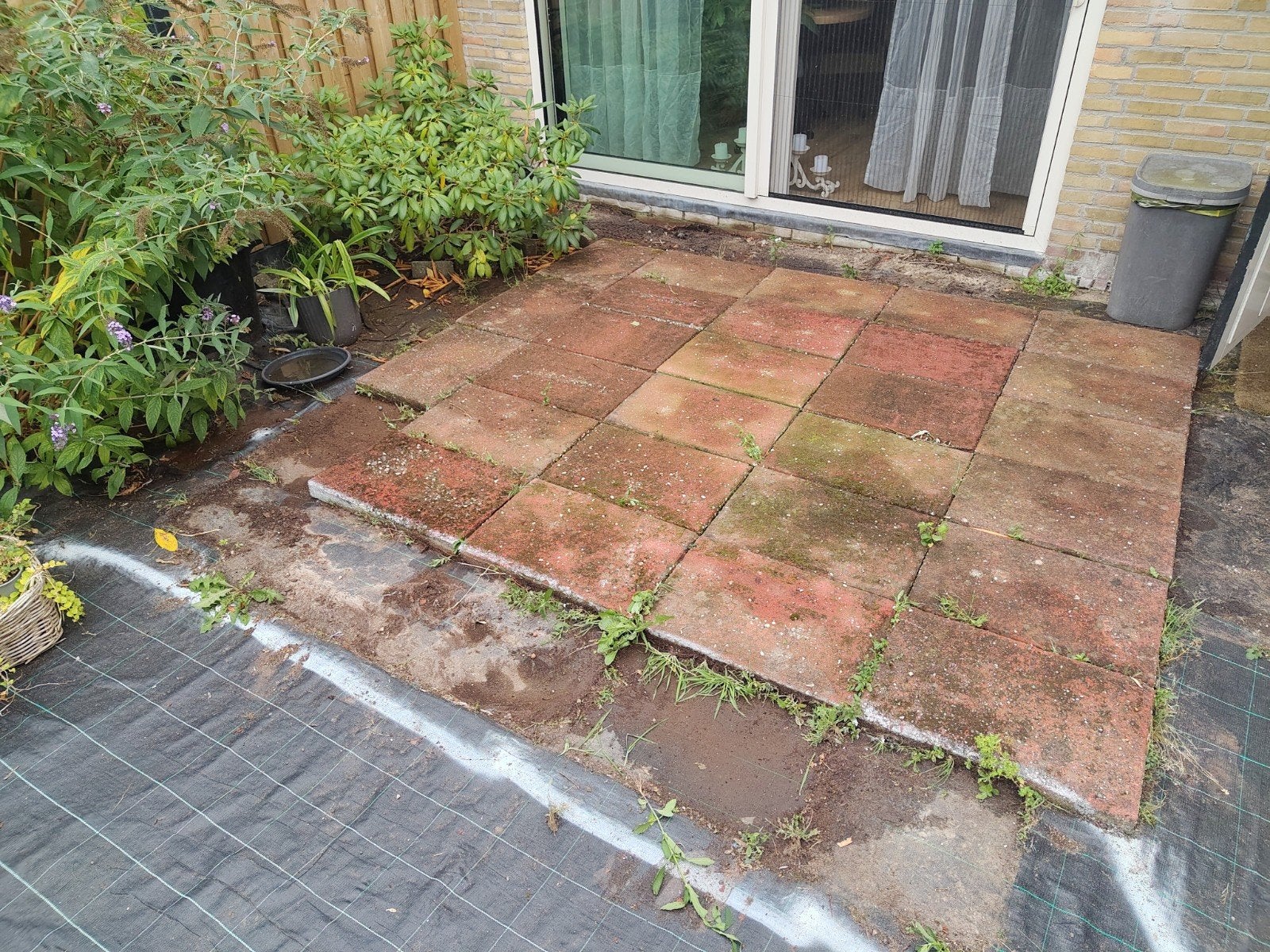 Rode tegels 60x40 en 40x40 cm, Tuin en Terras, Ophalen, Gebruikt, 5 tot 10 m², Beton