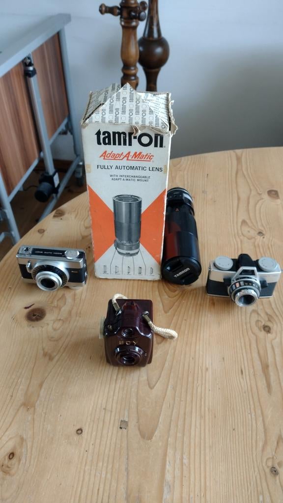 Verzameling vintage camera's en Tamron lens, Ophalen of Verzenden, 1960 tot 1980, Fototoestel