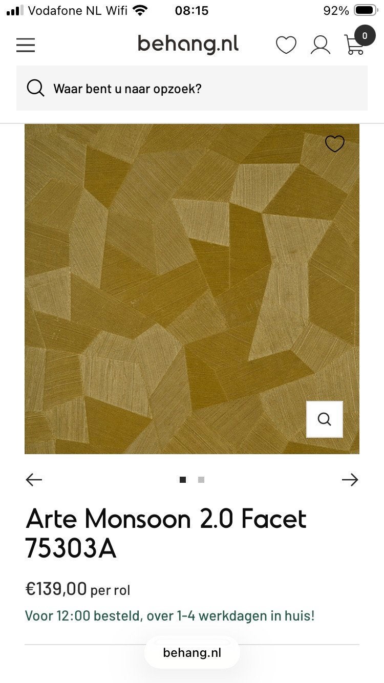Arte Monsoon 2.0 Facet 75303A - Nieuw en gesneden rol, Ophalen of Verzenden