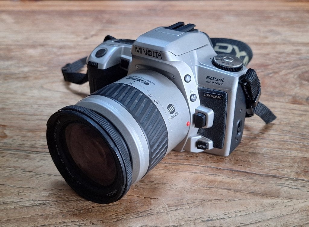 retro Minolta 505si Super spiegelreflex fotocamera met lens, Ophalen of Verzenden, Gebruikt, Spiegelreflex, Minolta