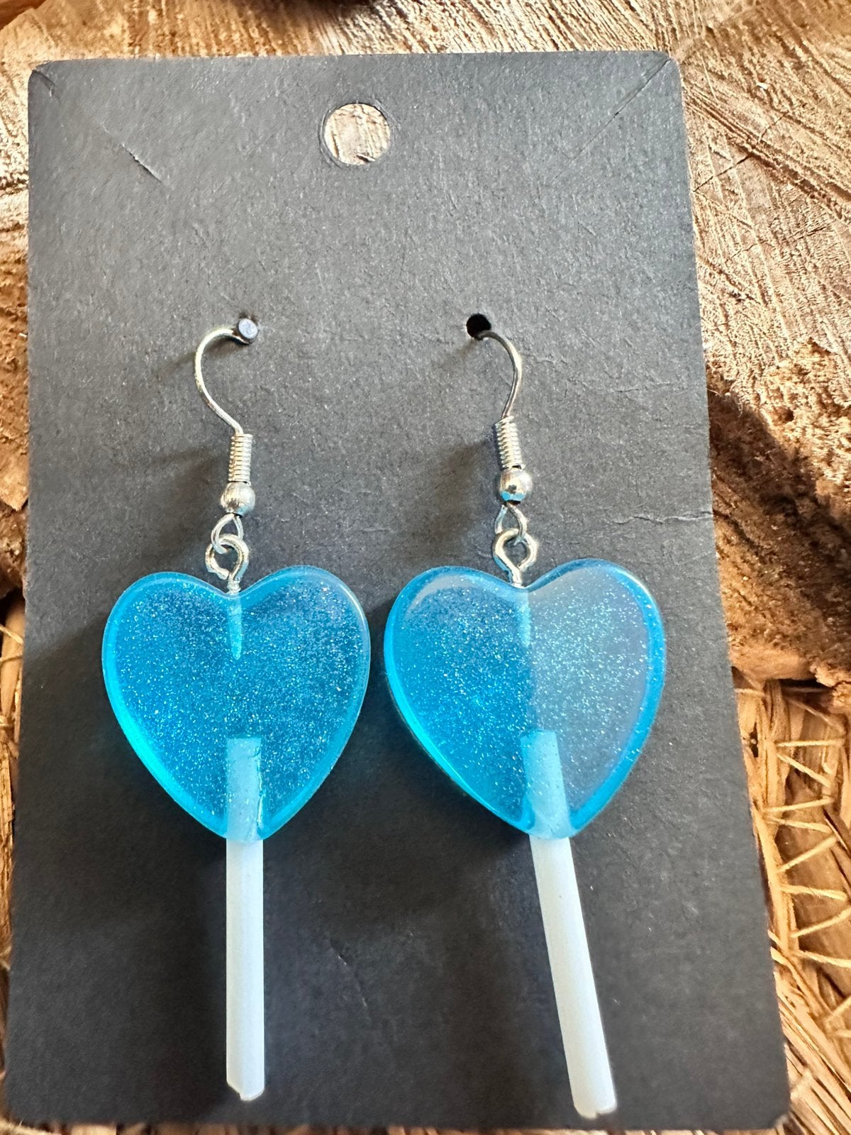 Boho oorbellen / ijsjes / hartjes / blauw / nieuw, Ophalen of Verzenden, Nieuw, Overige materialen