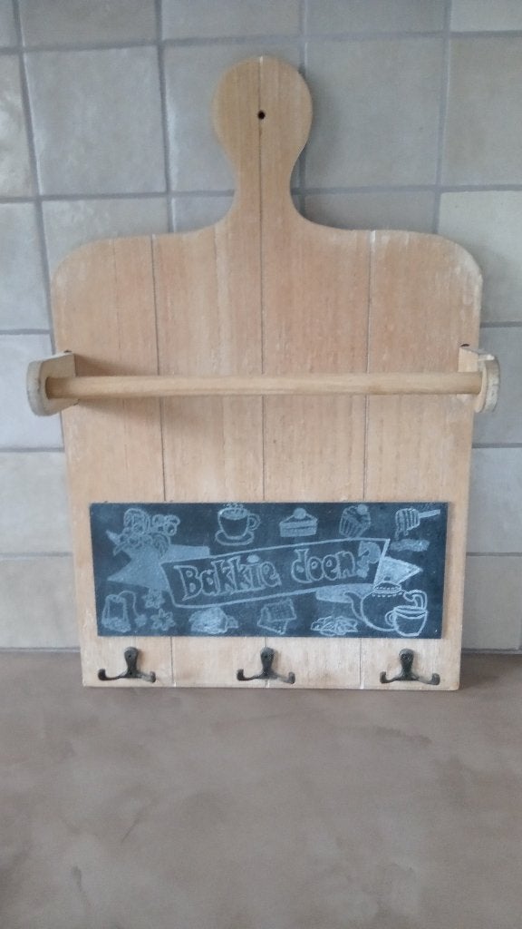 Landelijk houten keukenrek / keukenrolhouder, Huis en Inrichting, Keuken | Keukenbenodigdheden, Overige typen, Ophalen of Verzenden