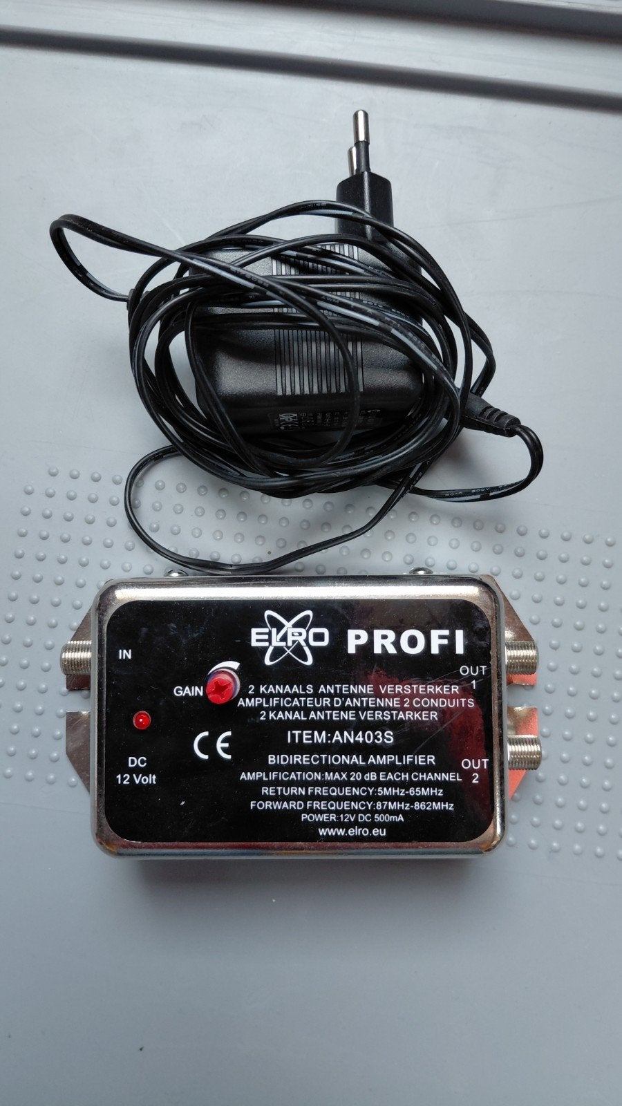 Elro Profi AN403S 2-kanaals antenneversterker, Ophalen of Verzenden, Gebruikt, Toebehoren