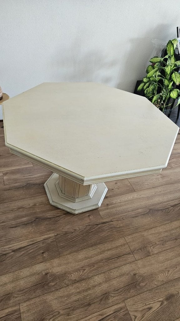 Houten eettafel achthoekig 120 cm, Ophalen, Gebruikt, Overige vormen, Vier personen