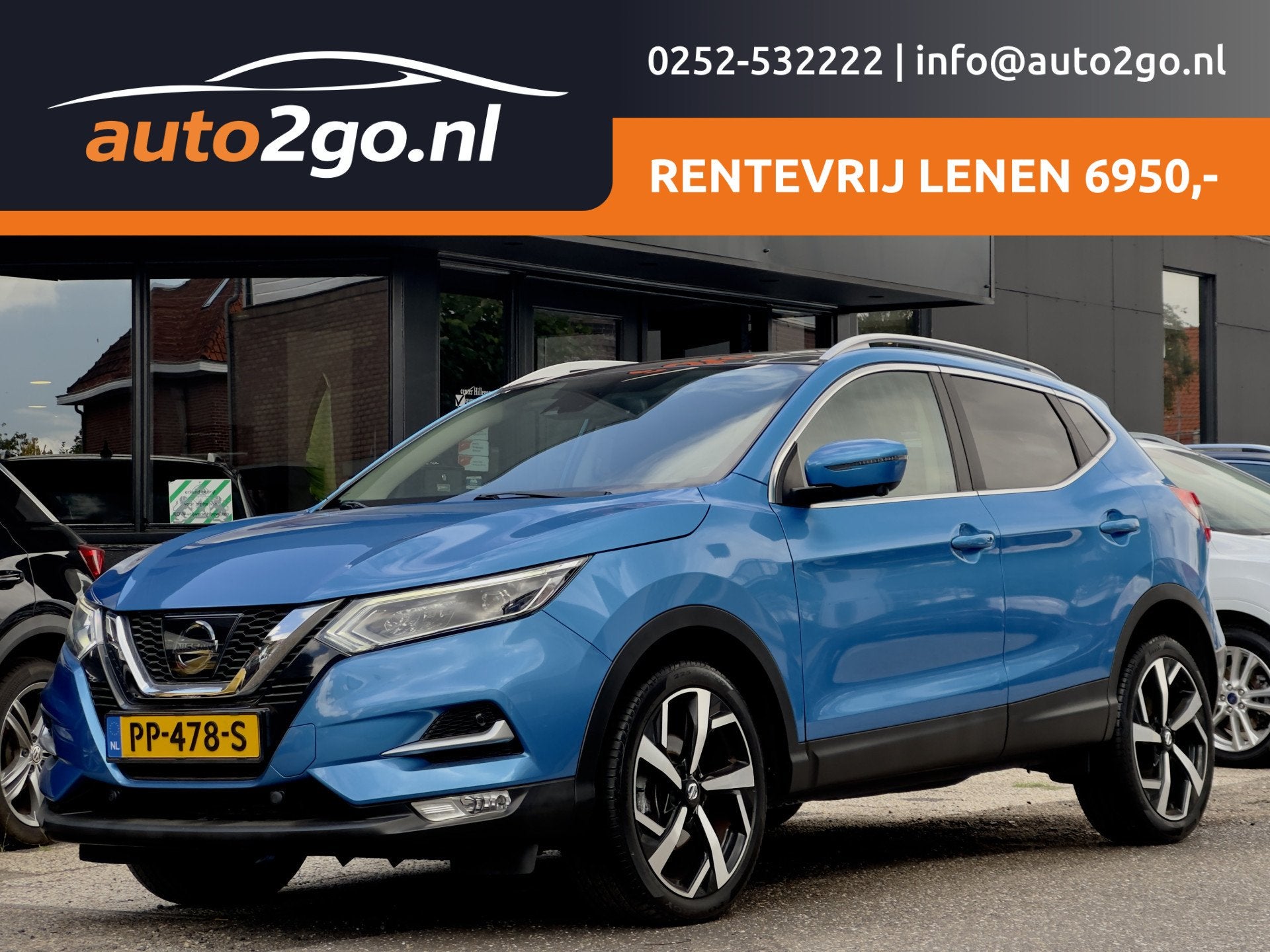 Nissan QASHQAI 1.2 TEKNA AUTOM PANODAK NAVI CAMERA360 LED LM, Auto's, Dealer onderhouden, Gebruikt, 4 cilinders, Blauw