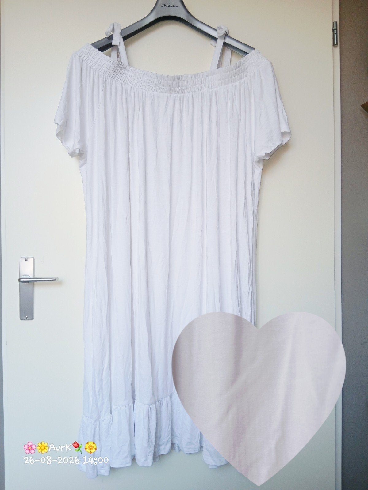 spierwitte jurk off-shoulders ulla popken maat 54-56, Verzenden, Nieuw, Ulla Popken, Wit