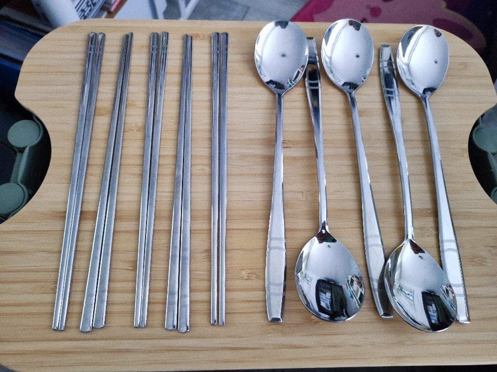 Corelle Coordinates 18-10 set voor 5 pers., Ophalen of Verzenden, Zo goed als nieuw, Rvs of Chroom, Vaatwasserbestendig