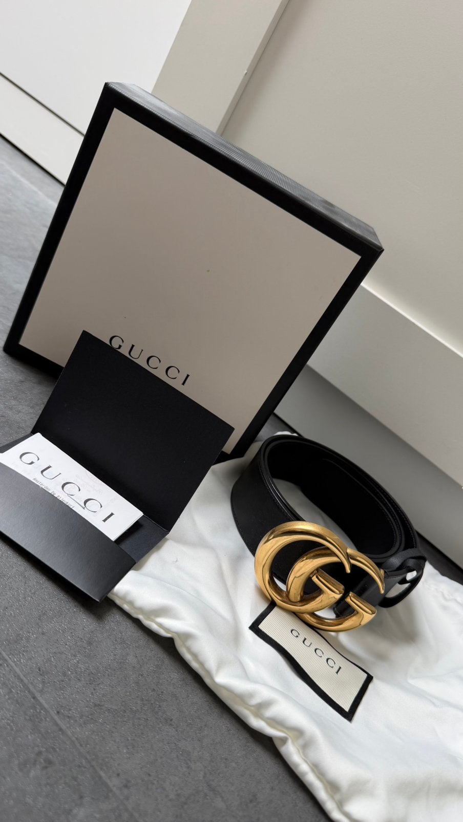 Gucci gg riem, Ophalen, 3 tot 5 cm, Minder dan 80 cm, Zwart