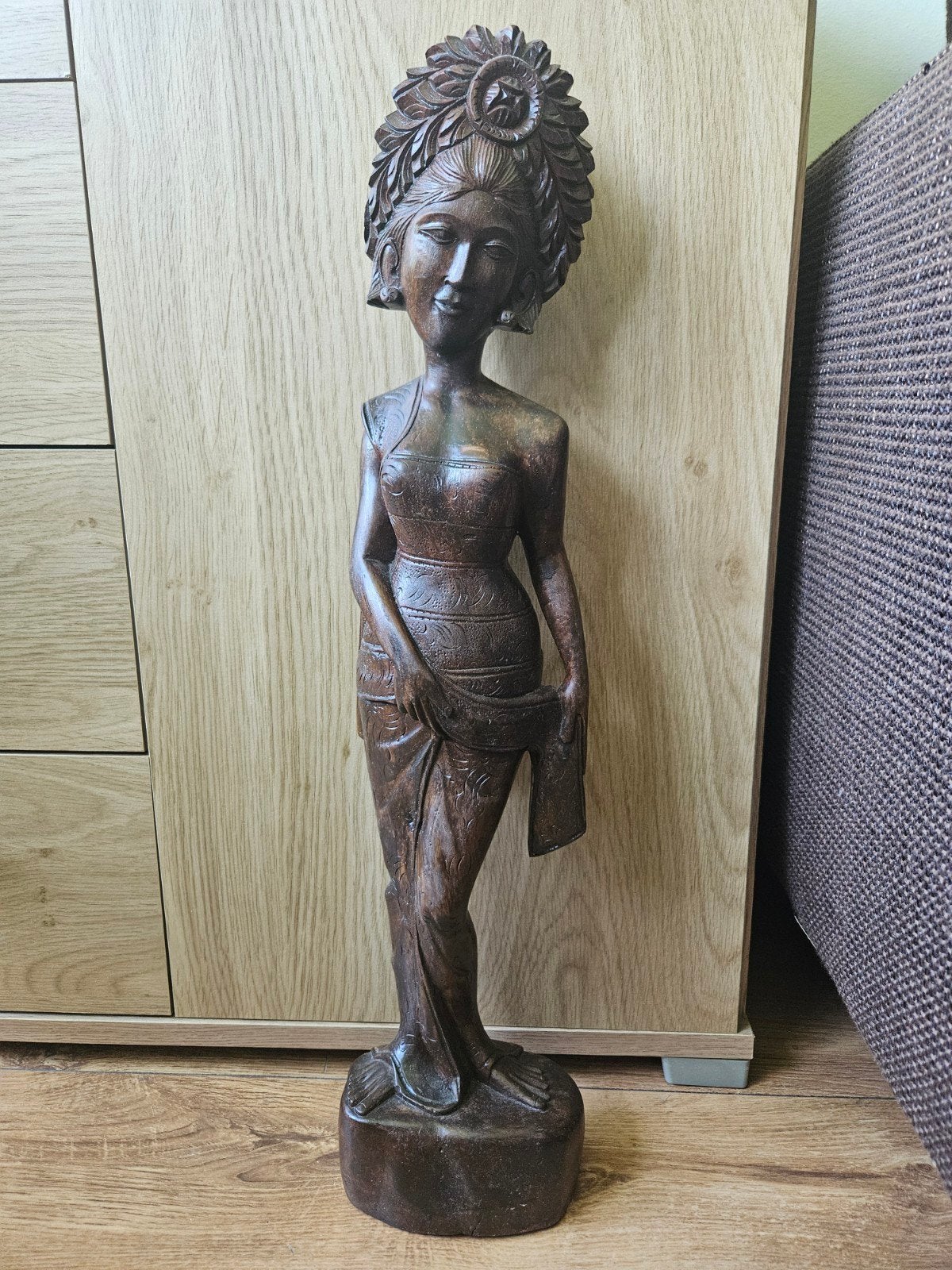 Balinees beeld dame., Antiek en Kunst, Kunst | Beelden en Houtsnijwerken, Ophalen of Verzenden