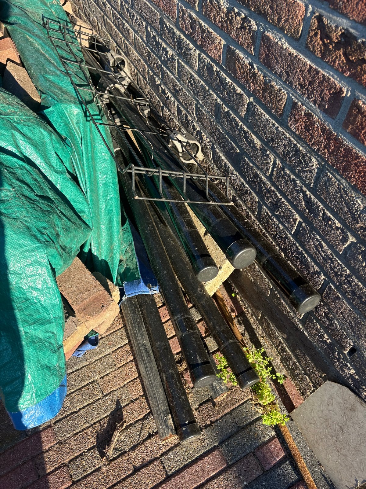 Enkelstaafs  hekwerk - Zwart, diverse lengtes, Tuin en Terras, Ophalen of Verzenden, Gebruikt, IJzer, Enkelstaafmat hekwerk