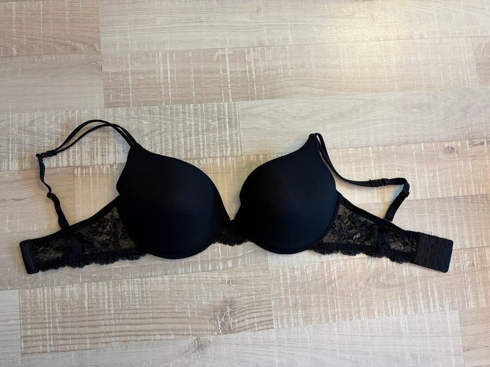 Zwarte BH met kant van After Eden push up 80g als nieuw, Ophalen of Verzenden, Zwart, BH