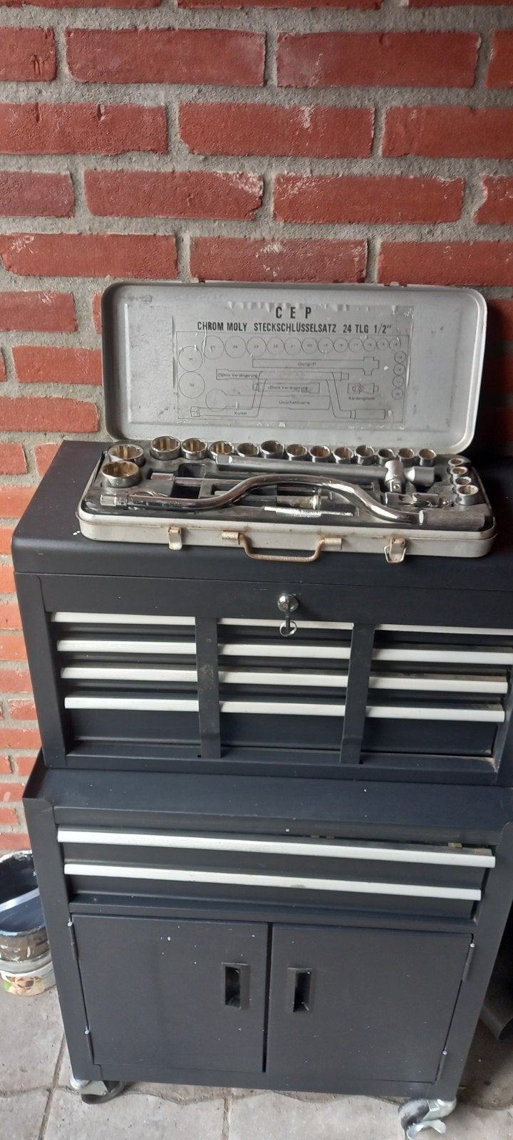 Gereedschapswagen met gereedschapskist en inhoud, Ophalen, Gebruikt, Gereedschapsopslag, Overige merken