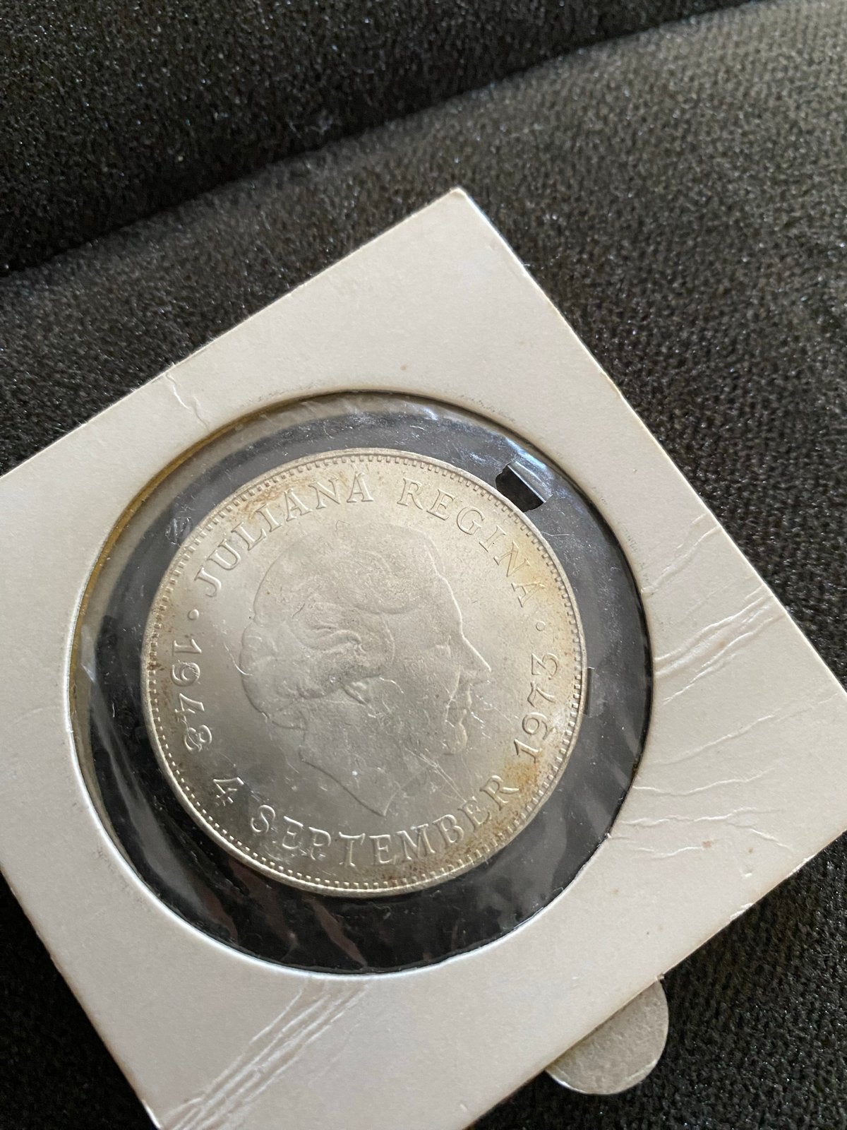 Zilveren 10 Gulden Munt Juliana 1973, Koningin Juliana, Zilver, Ophalen of Verzenden, Losse munt