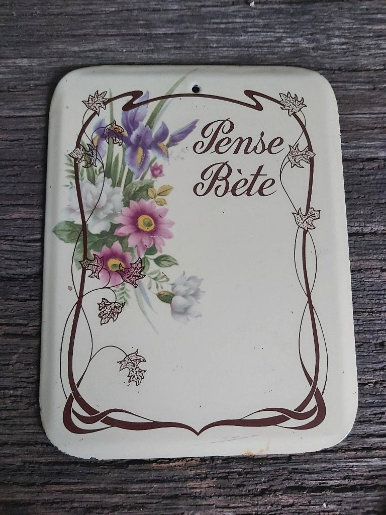 Prachtig vintage frans emaille bord / plaat art nouveaustijl, Ophalen of Verzenden