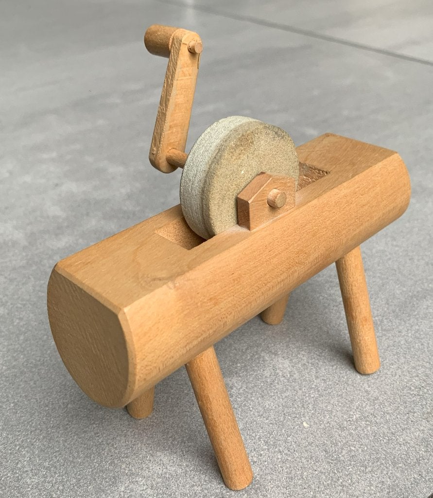 Mini slijpsteen / polijstschijf 40 mm in houten frame, Ophalen of Verzenden
