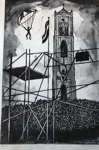 KEES BASTIAANS (Mill1918-1989)Twee werken in lijst gesign., Ophalen of Verzenden