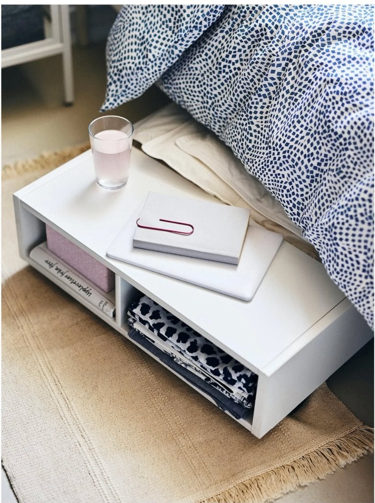 Gloednieuw: IKEA Nachtkastje/Onderbedlade (Wit, 59x56 cm), Huis en Inrichting, Ophalen, 1 of 2 laden, Nieuw, Minder dan 100 cm