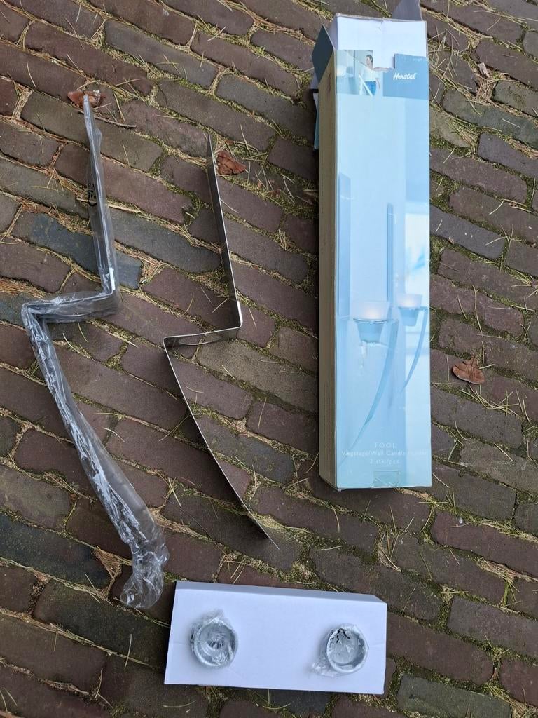 2 nieuwe Herstal wandkandelaren rvs, Ophalen of Verzenden