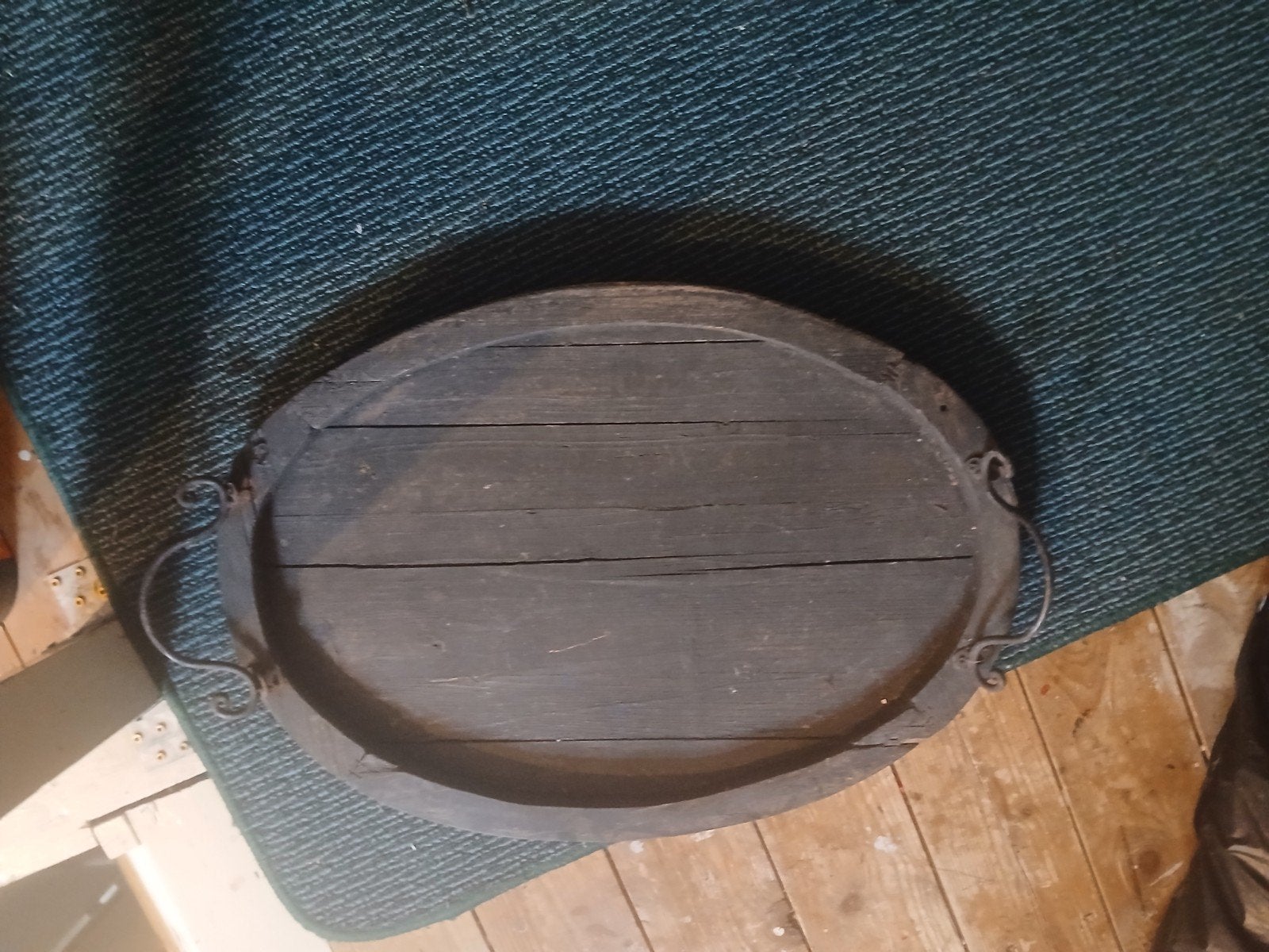 vintage dienblad, Huis en Inrichting, Woonaccessoires | Dienbladen, Ophalen, Rond, Hout