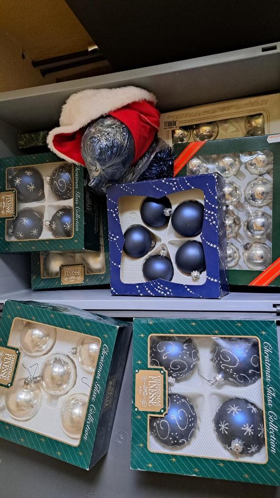 kerstboom versiering blauw wit, Diversen, Kerst, Ophalen, Zo goed als nieuw