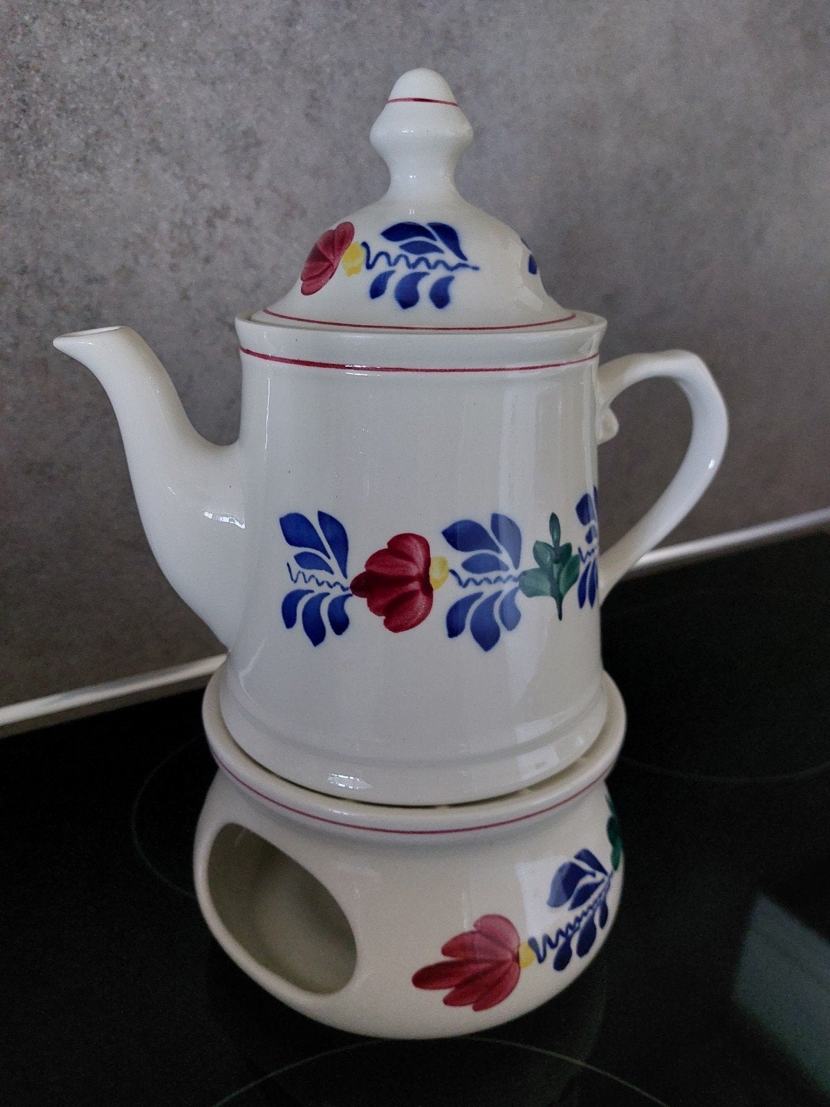 Delfts Blauw theepot met theelicht - Handbeschilderd, Ophalen of Verzenden