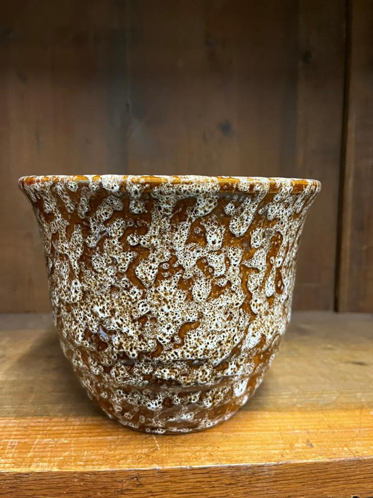 Prachtige bruingespikkelde pot ,jopeko keramiek? ,zware pot, Ophalen of Verzenden