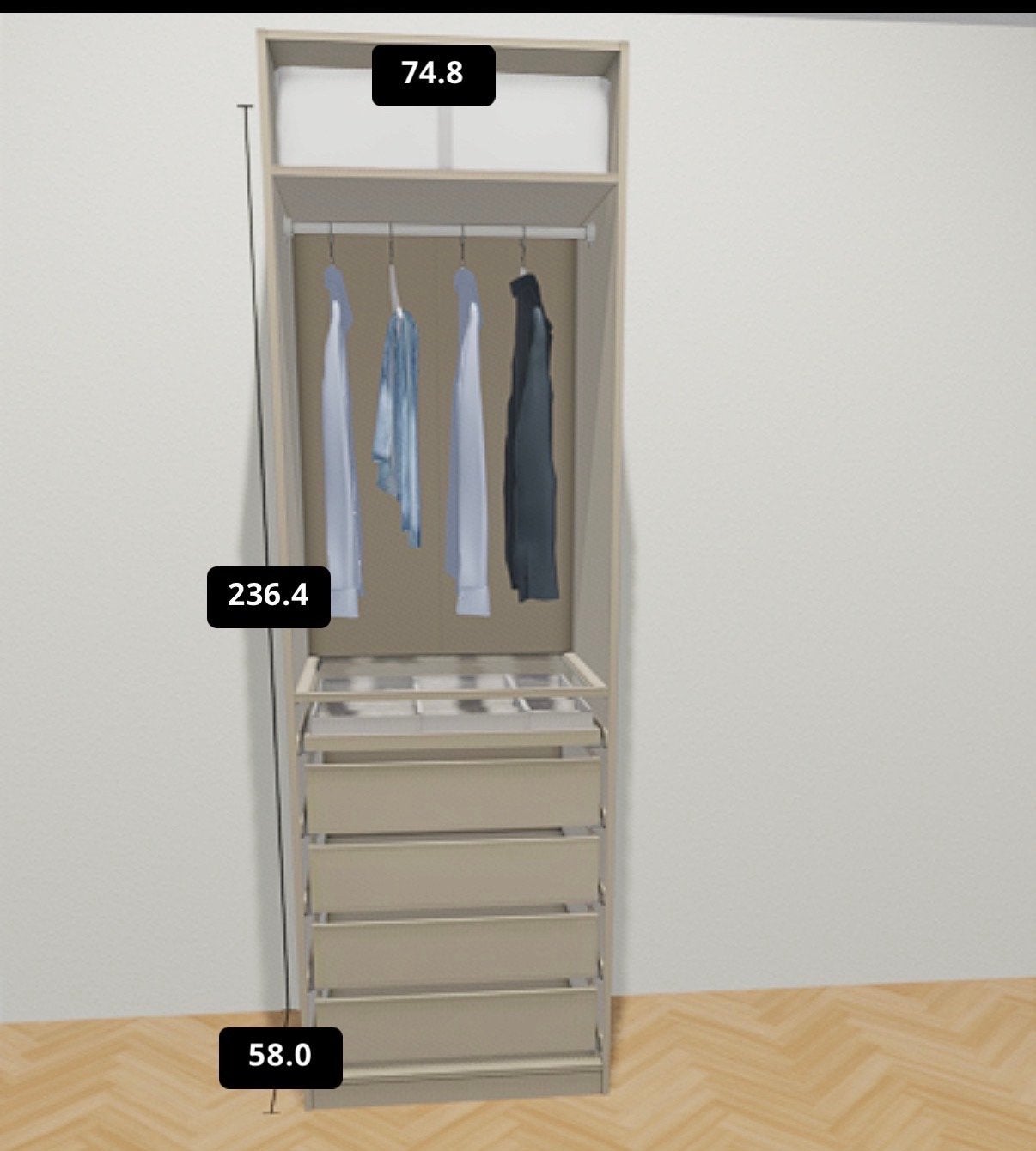Ikea Pax kast - snel ophalen!, Gebruikt, 200 cm of meer, Met lade(s), 50 tot 75 cm