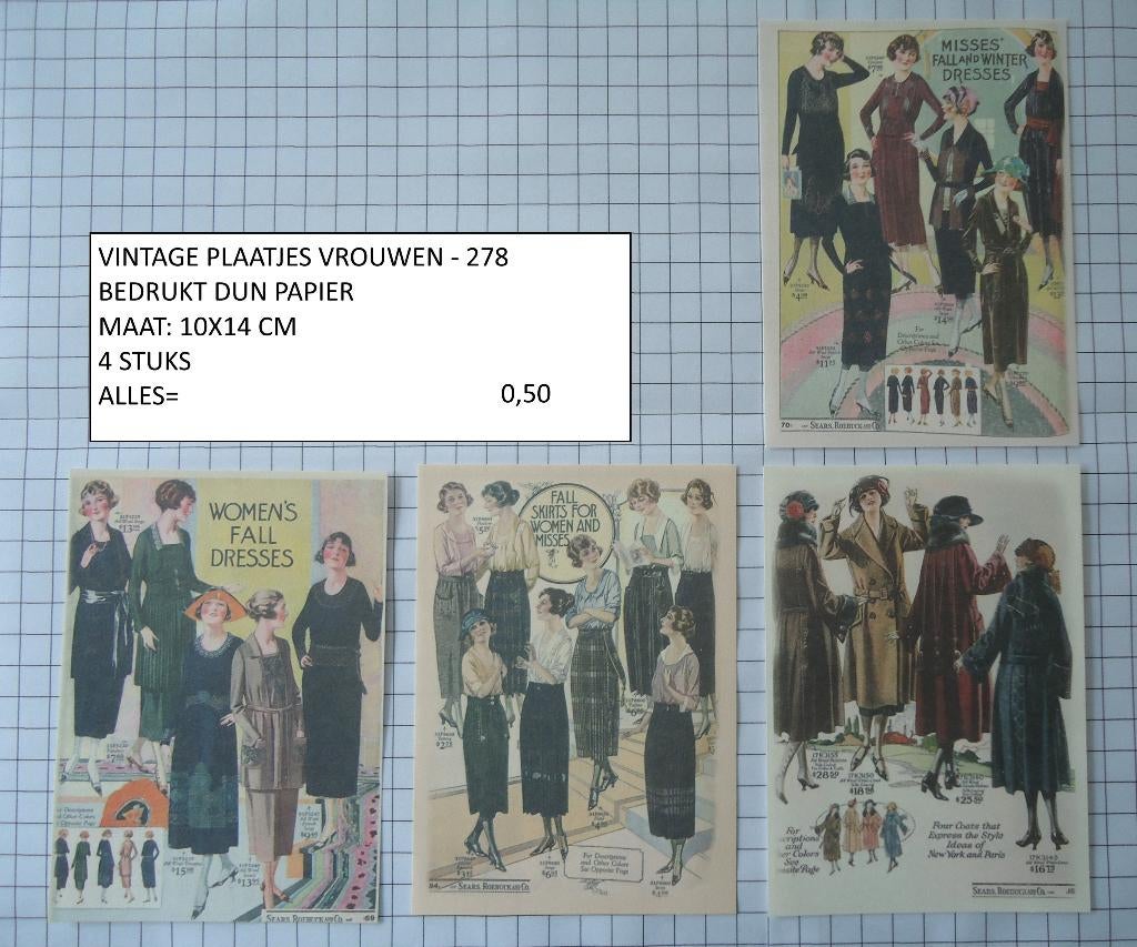 vintage plaatjes vrouwen 278 ( alleen verzenden, Ophalen, Nieuw, Meerdere plaatjes