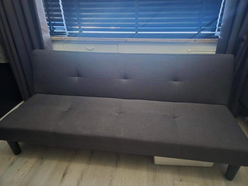 Slaapbank antraciet, Ophalen, Zo goed als nieuw, Tweepersoons, 190 cm of minder