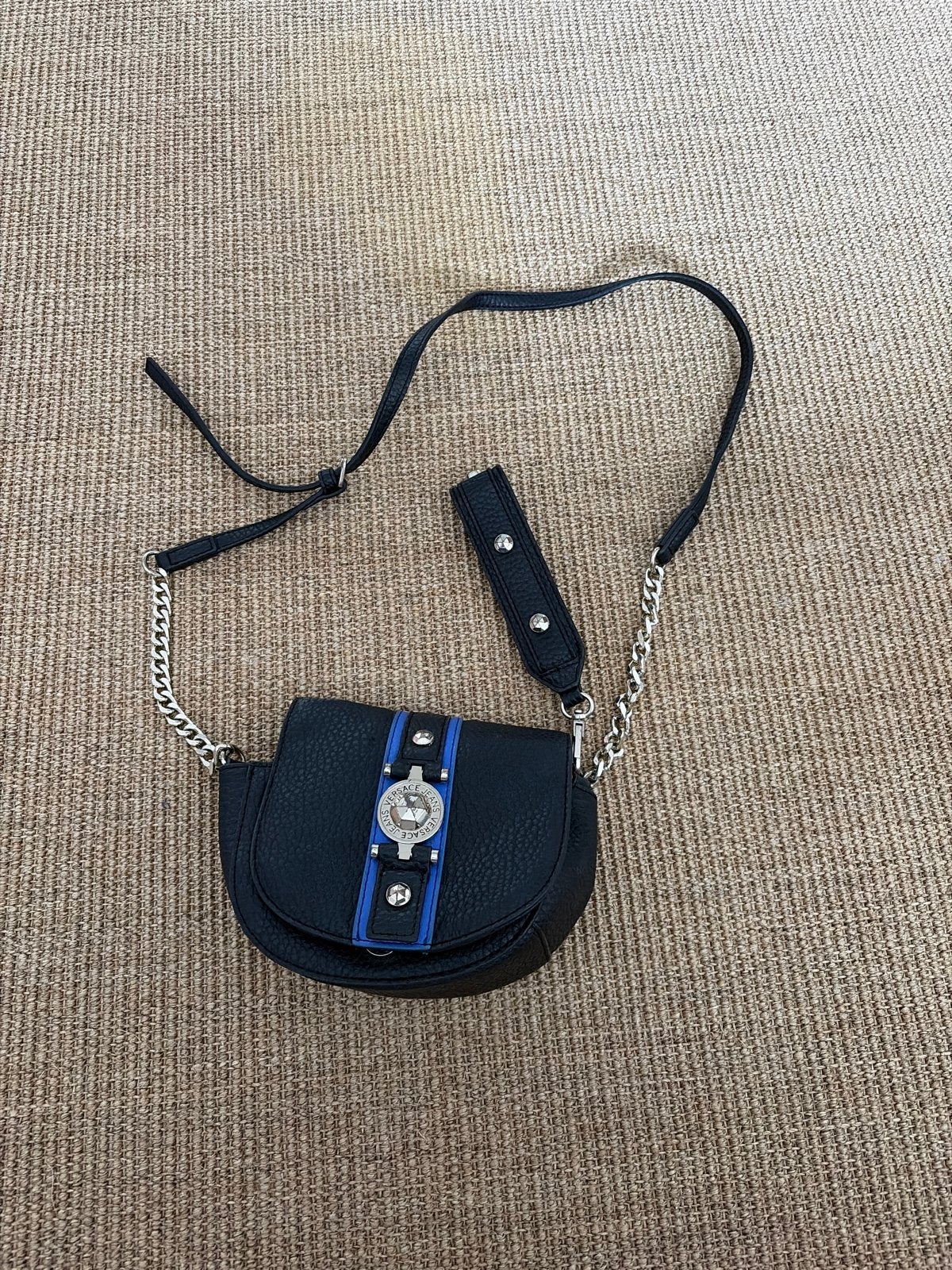 Versace Jeans Couture schoudertasje zwart, Ophalen of Verzenden, Zo goed als nieuw, Zwart, Schoudertasje