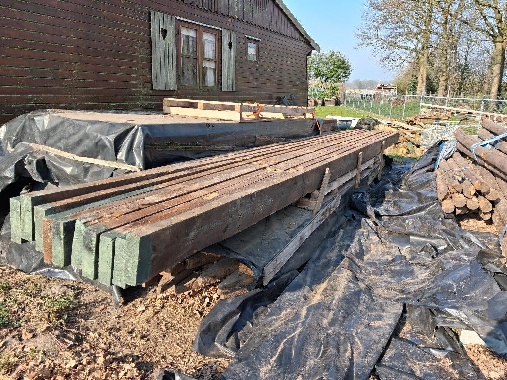 Houten balken en palen, Ophalen, Gebruikt, 250 cm of meer, Balken