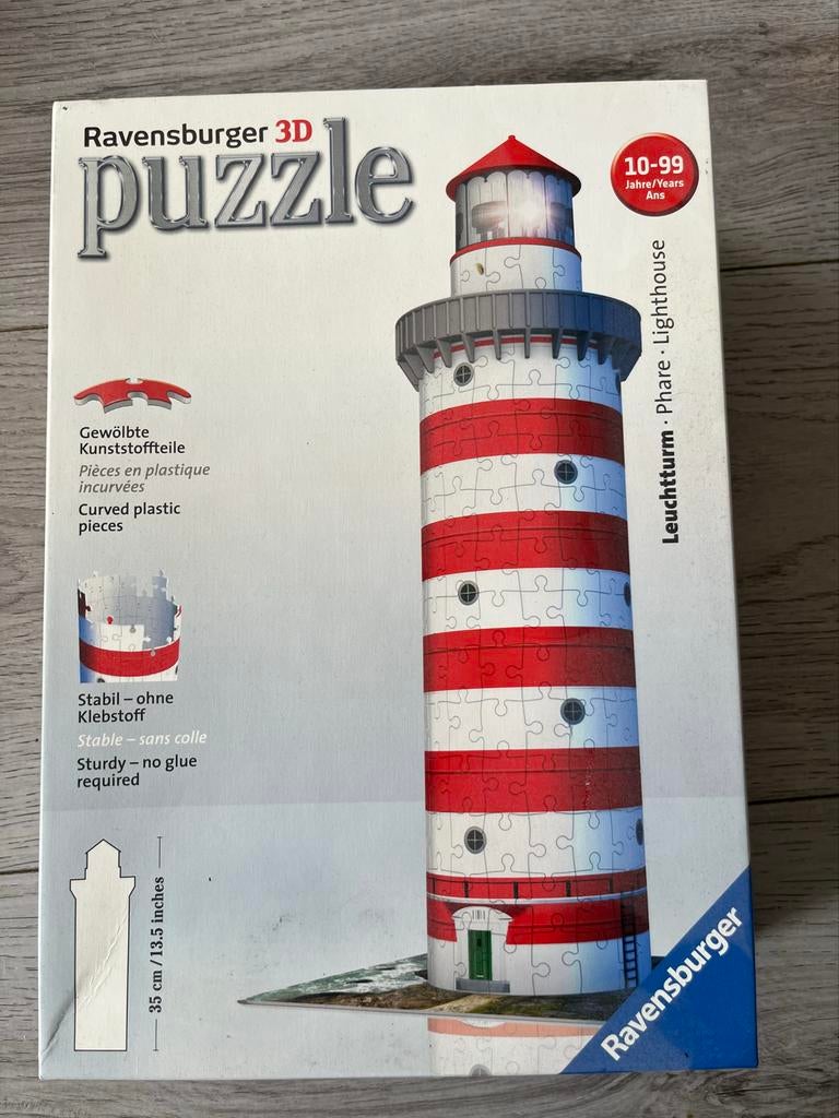 Ravensburger 3D Puzzle Vuurtoren - 35 cm hoog, Ophalen of Verzenden, Meer dan 50 stukjes, Zo goed als nieuw, 6 jaar of ouder