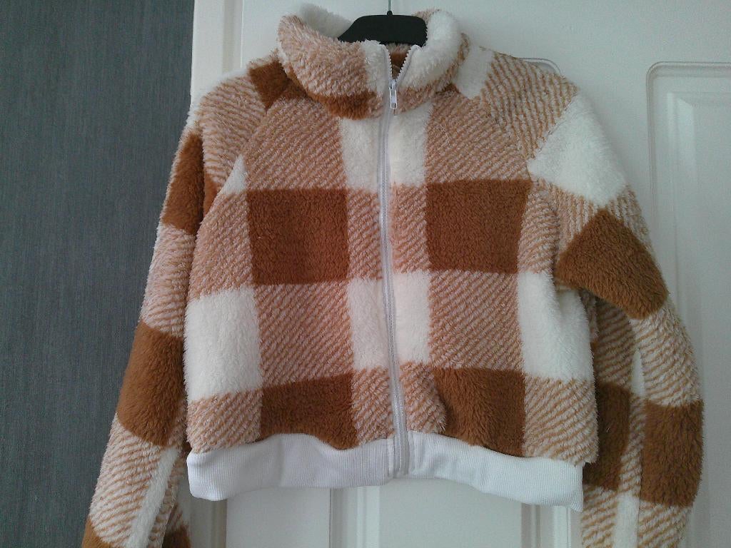 Leuk  nieuw geblokt Vestje, Kleding | Dames, Truien en Vesten, Ophalen of Verzenden, Nieuw, Maat 38/40 (M), Bruin