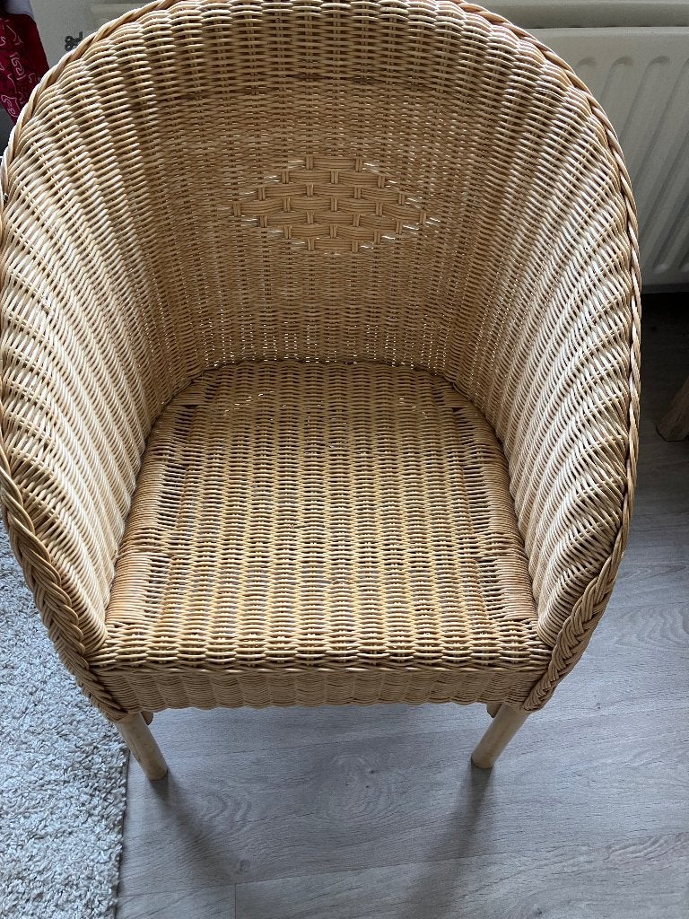 Rieten kuipstoeltjes, Huis en Inrichting, Stoelen, Ophalen, Gebruikt, Twee, Bruin