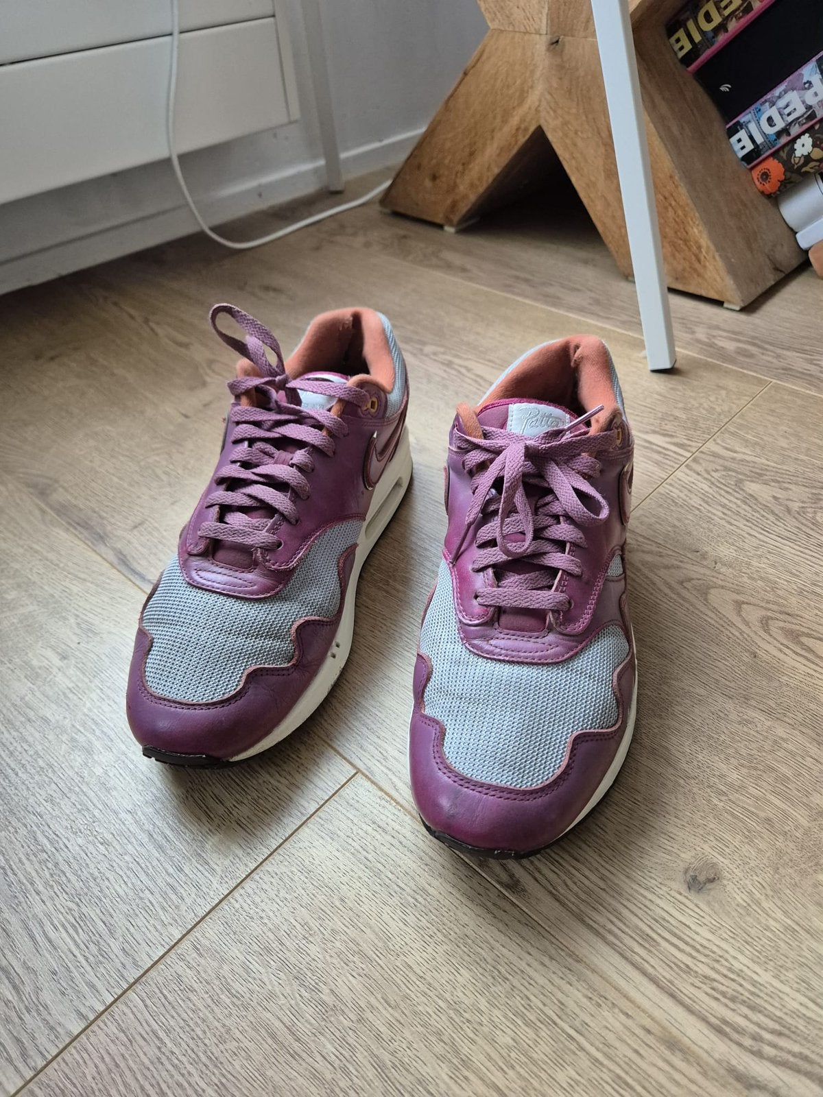 Patta x Nike Air Max 1 "Rush Maroon", Gebruikt, Ophalen of Verzenden, Jongen of Meisje, Sportschoenen