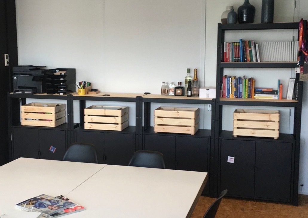 IKEA Bror - zwart - opbergkasten met planken en deuren, Ophalen, Gebruikt, 200 cm of meer, Metaal