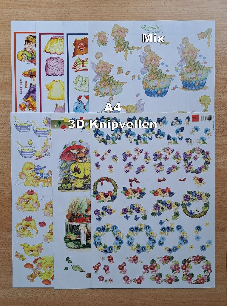 19...A4 - 3D KNIPVELLEN 20 SOORTEN-83 VELLEN, Ophalen of Verzenden, Nieuw, Meerdere plaatjes