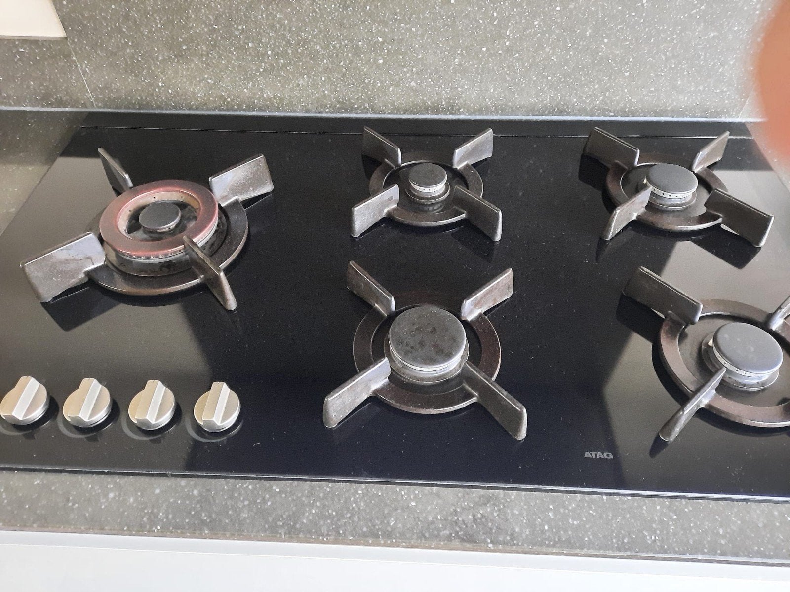 ATAG HG96..M/S Gasfornuis - 5 Kookzones - Zwart, Ophalen, Gebruikt, Inbouw, Gas