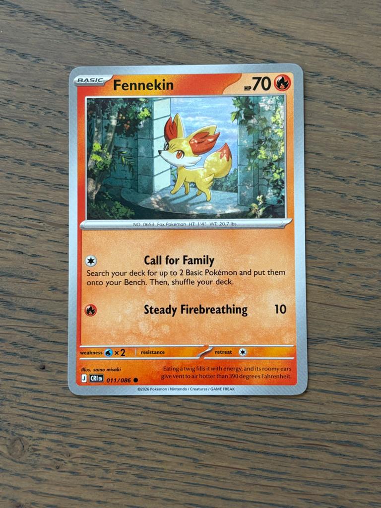 Pokémon Kaart: Fennekin (Basic, HP70) - nieuw, Ophalen of Verzenden, Nieuw, Losse kaart