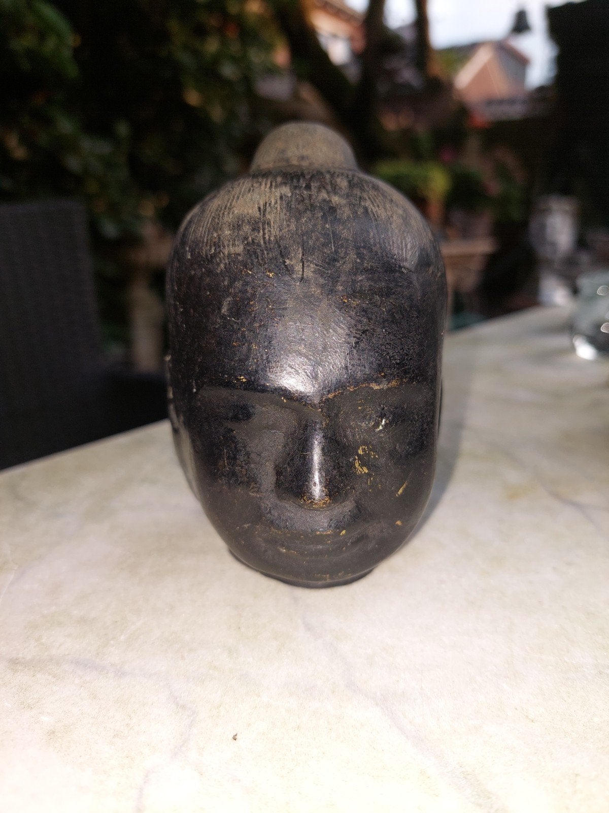 Bronzen Boeddha Hoofd - Hol van Binnen, Minder dan 20 cm, Buste, Ophalen of Verzenden, Klassiek