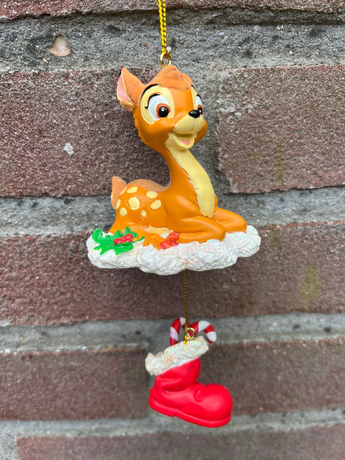 Bambi kerst ornament kerstbal hanger Disney, Ophalen of Verzenden, Bambi of Dumbo, Gebruikt, Beeldje of Figuurtje