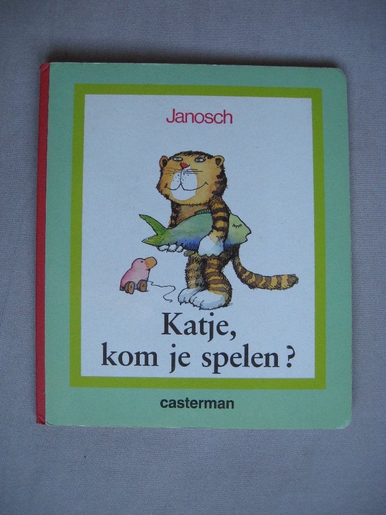 Janosch - Katje, kom je spelen ? kartonboekje, Jongen of Meisje, Ophalen of Verzenden, Zo goed als nieuw, 4 jaar