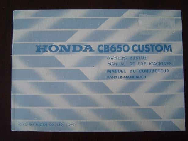 Honda CB650 Custom 1979 motorcycle owner's manual CB 650 C, Motoren, Handleidingen en Instructieboekjes, Ophalen of Verzenden