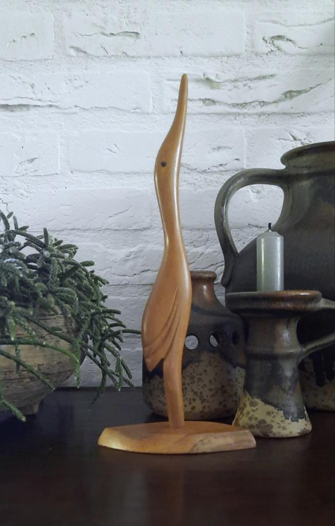 Houten gestileerde vogel  - 26 cm hoog, Ophalen of Verzenden