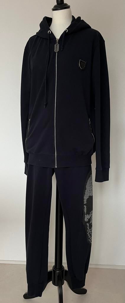 Zwart joggingpak doodshoofd (lijkt op Philipp Plein) maat M, Maat 48/50 (M), Zwart, Ophalen of Verzenden, Zo goed als nieuw