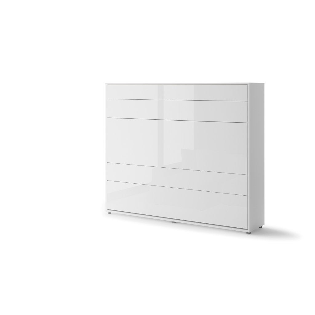 Concept opklapbed horizontaal - 160x200 - Wit hoogglans, Niet ingevuld, Niet ingevuld, Niet ingevuld