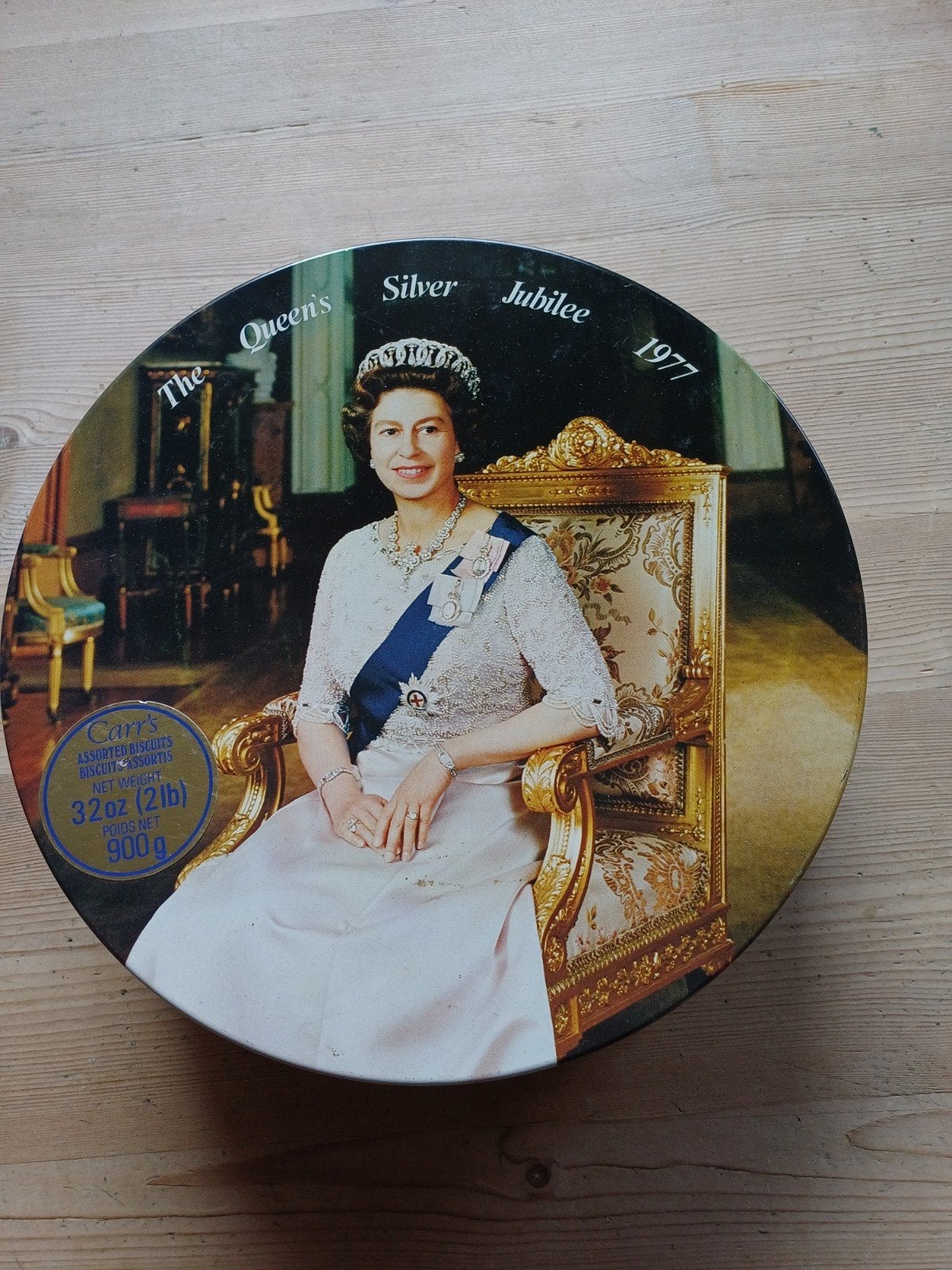 Vintage Queen's Silver Jubilee 1977 Koekblik, Verzamelen, Ophalen of Verzenden, Gebruikt, Koek(jes), Overige merken